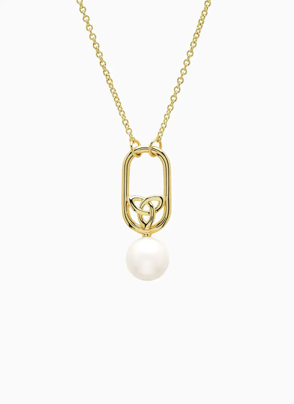 14K Gold Vermeil Celtic Pearl Necklace